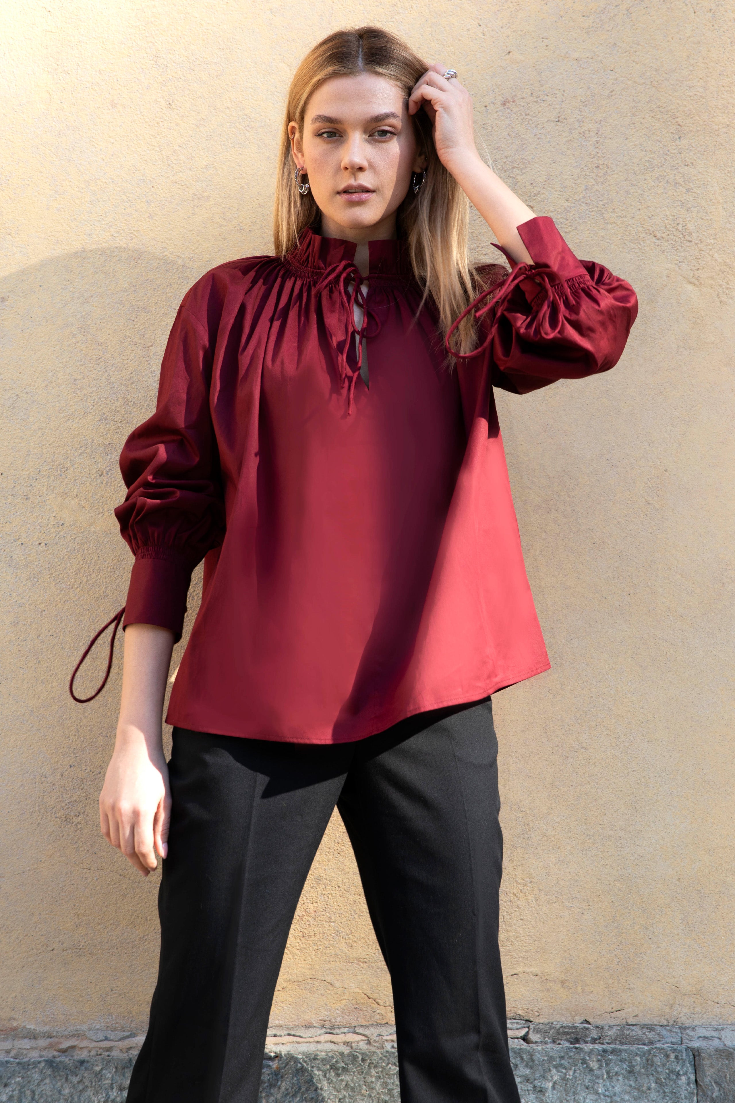 Audrey Popover Blouse – HARSHMAN