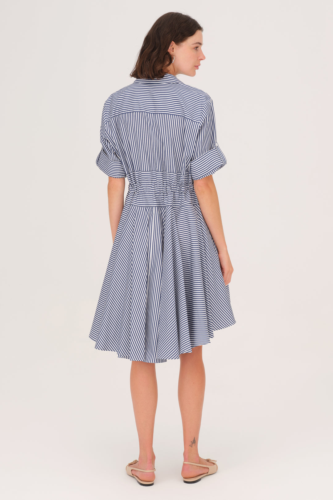 cotton twill shirt dress Eileen Fisher Women's Organic Cotton Midi Shirtdress - Blue
